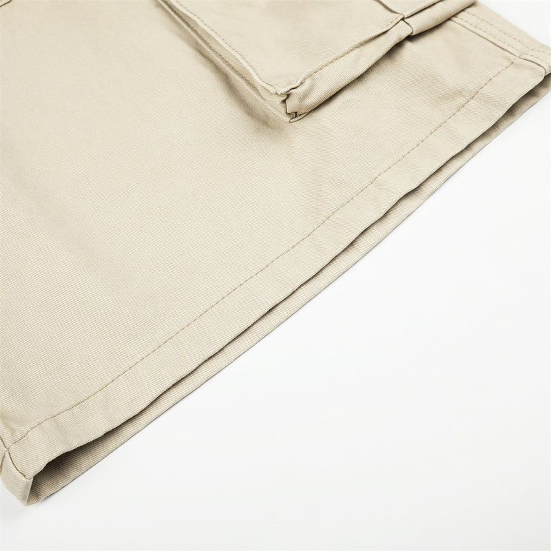 RVNTENG Letter Embroidery Cargo Shorts – Men's Wide Leg Street Style