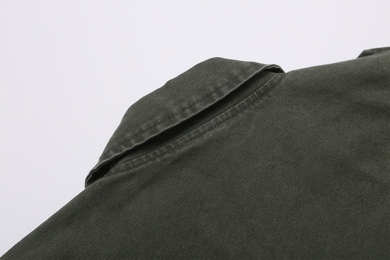 Men's Washed Asymmetric-Zip Moto Jacket with Epaulettes