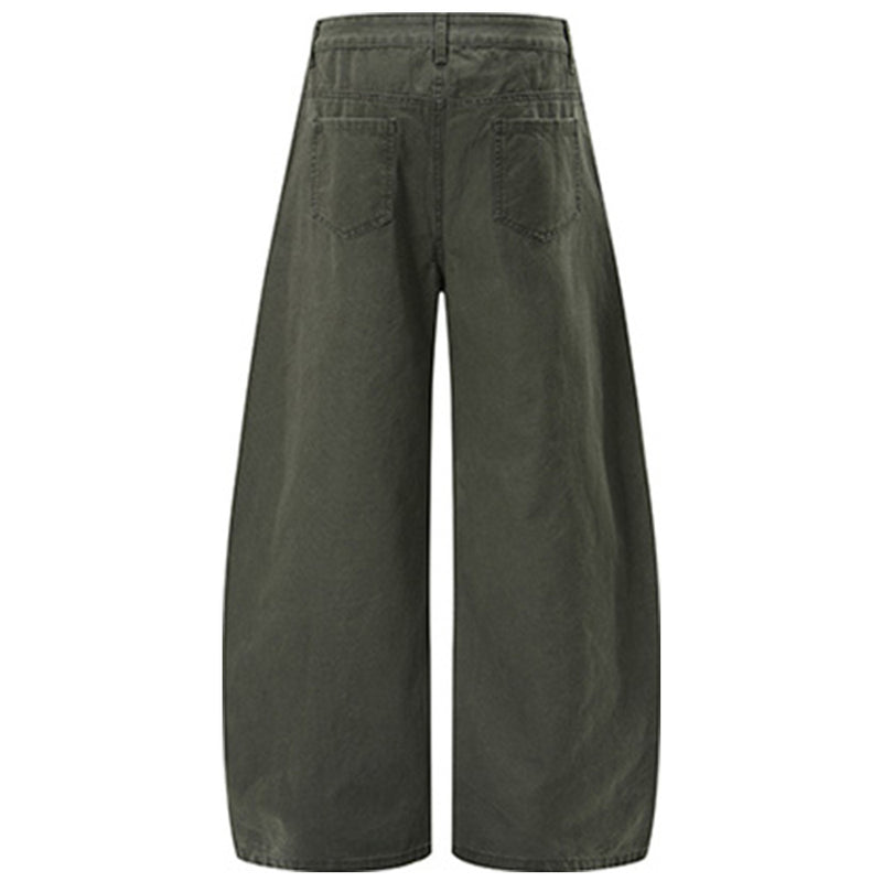 Wide-Leg Barrel Pants – Men's Vintage Punk Reconstructed Arc-Cut Trousers