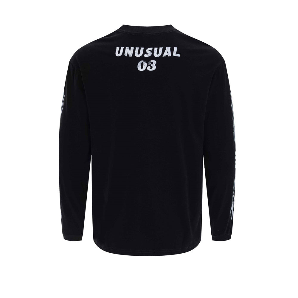 Kairos Unusual Original Graphic Long Sleeve Tee – Relaxed Fit Racing Print