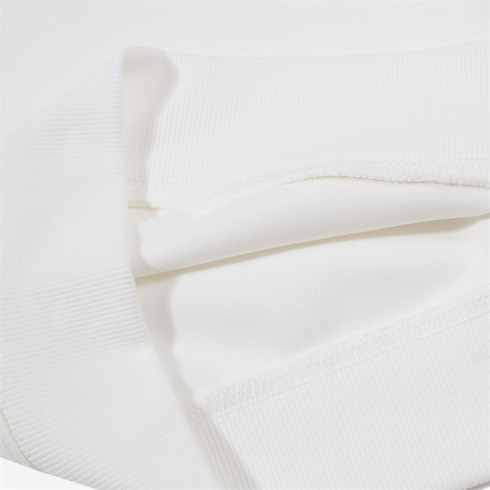 Oversized Crew Neck Sweatshirt with Contrast Sleeve Piping