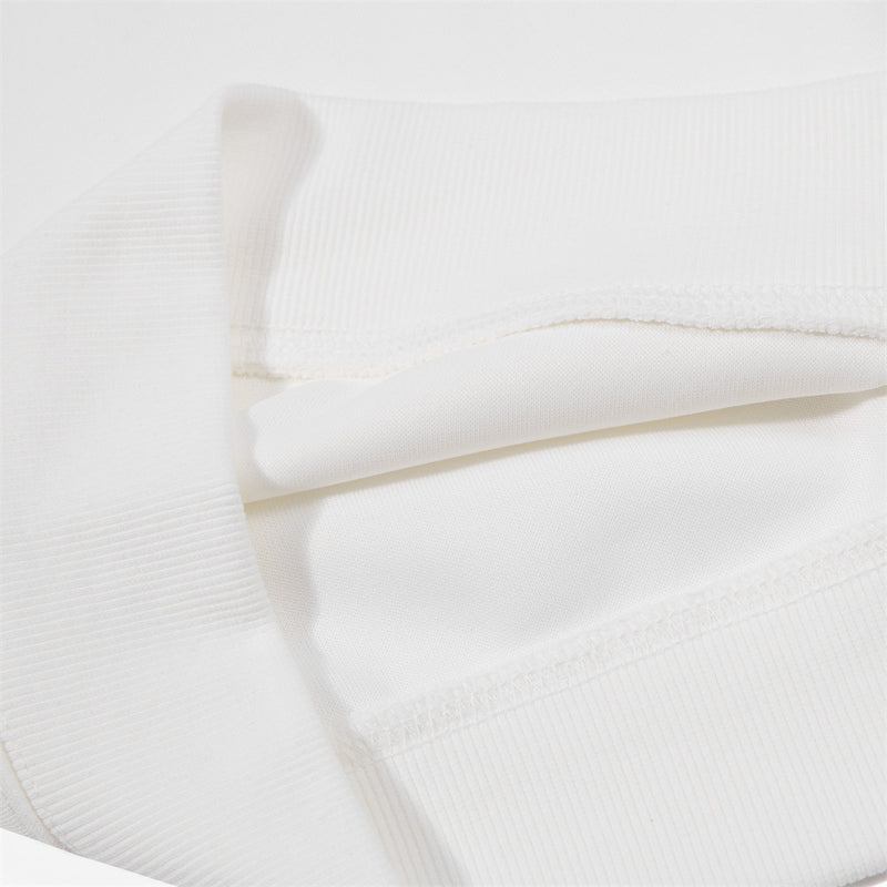 Oversized Crew Neck Sweatshirt with Contrast Sleeve Piping