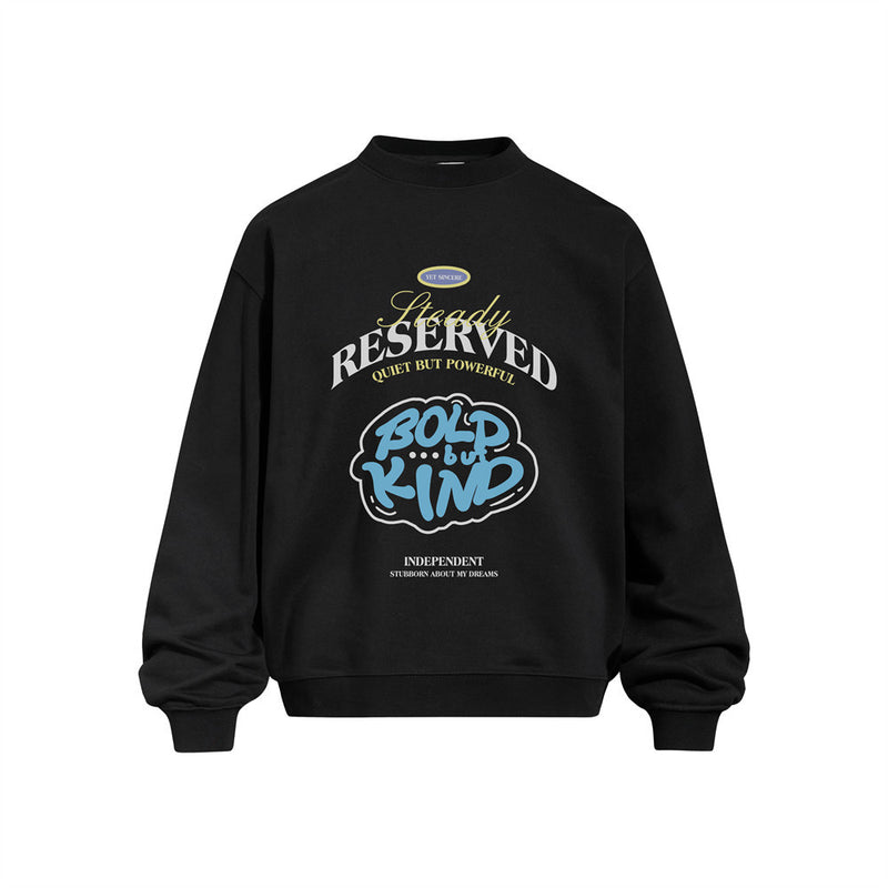 Letter Print Crewneck Sweatshirt – Oversized Fit