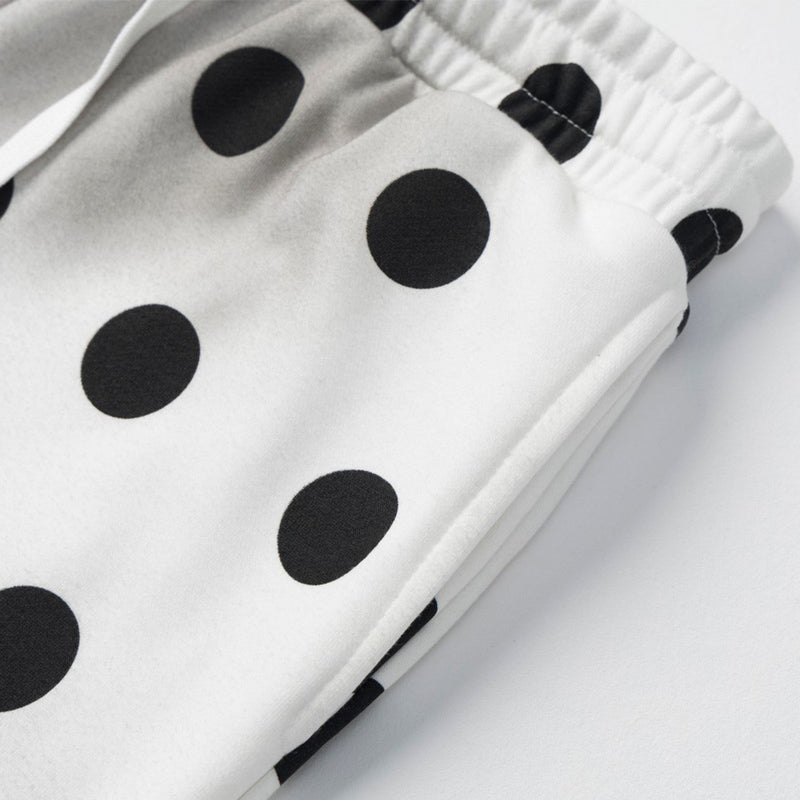 Polka Dot Wide-Leg Sweatpants – Relaxed Fit Streetwear Jogger Pants