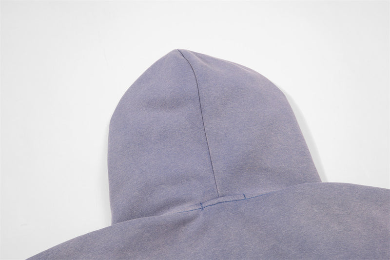 Vintage Graphic Zip-Up Hoodie – Distressed Letter Print, Spray-Dyed Oversized