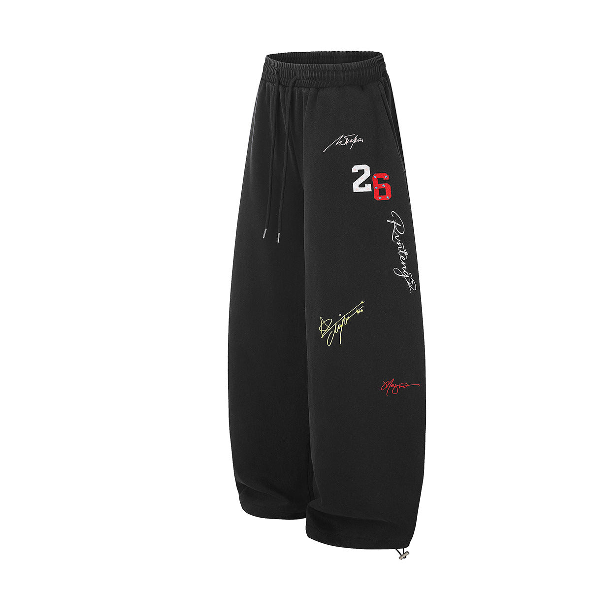 Pantalon de survêtement à jambes larges avec broderies graffiti signature et numéro 26