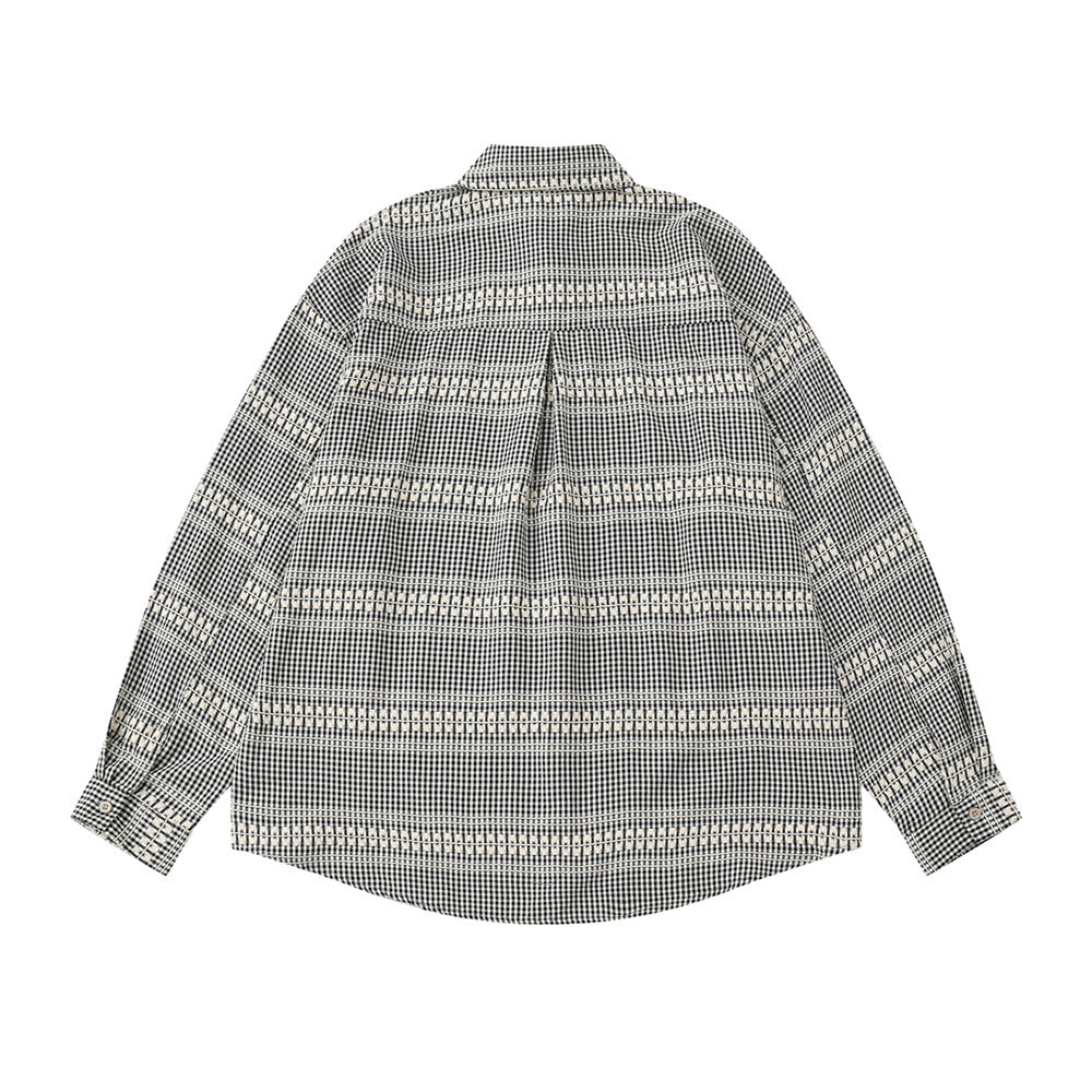 Men's Plaid Long Sleeve Oversized Button-Up Shirt