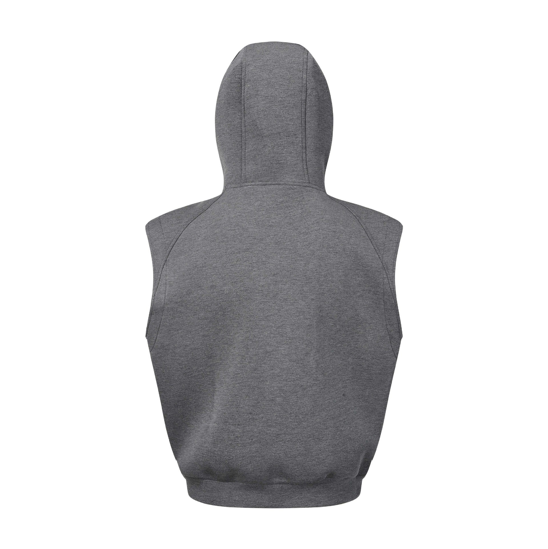Gilet sweat à capuche sans manches zippé avec détails rivetés