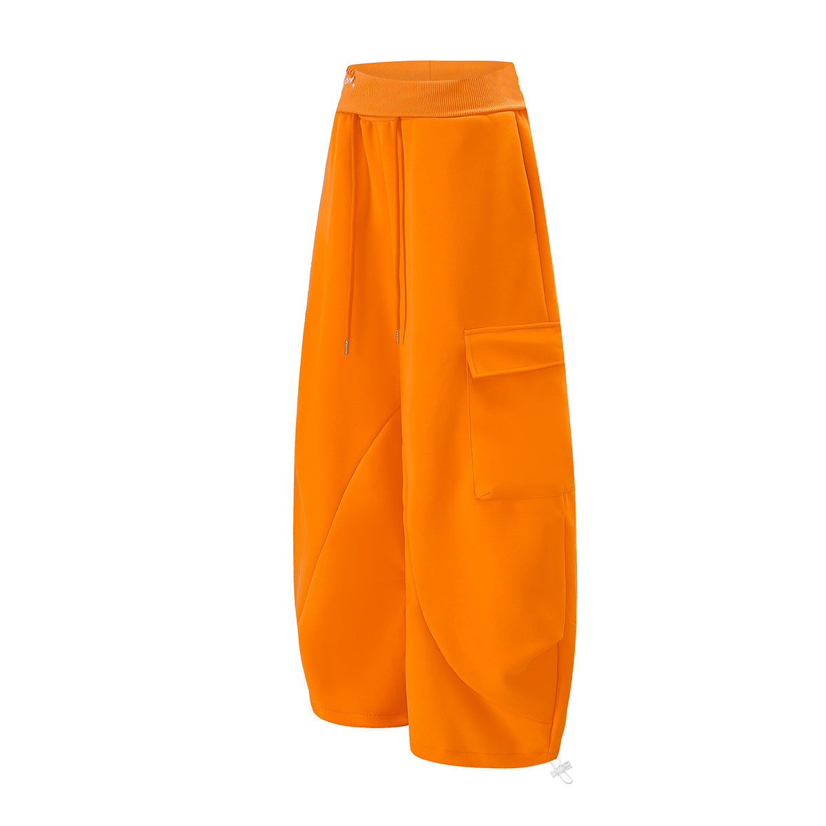 Damen-Cargohose im Baggy-Schnitt mit weitem Bein – Jogginghose mit geschwungenen Nahtdetails
