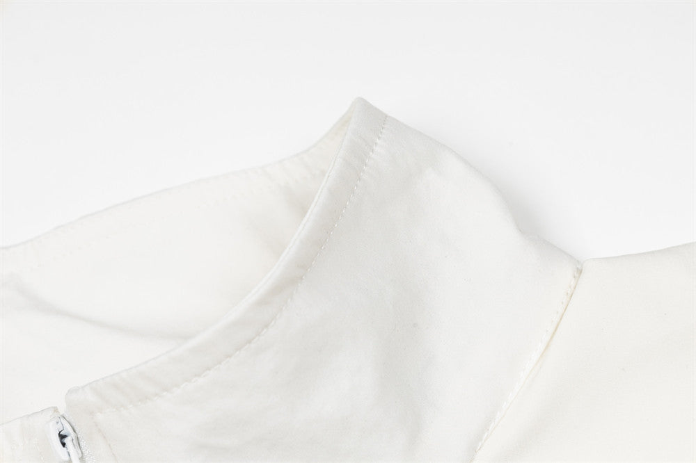 AEEA Oversized Stand Collar Track Jacket with Three-Stripe Sleeves