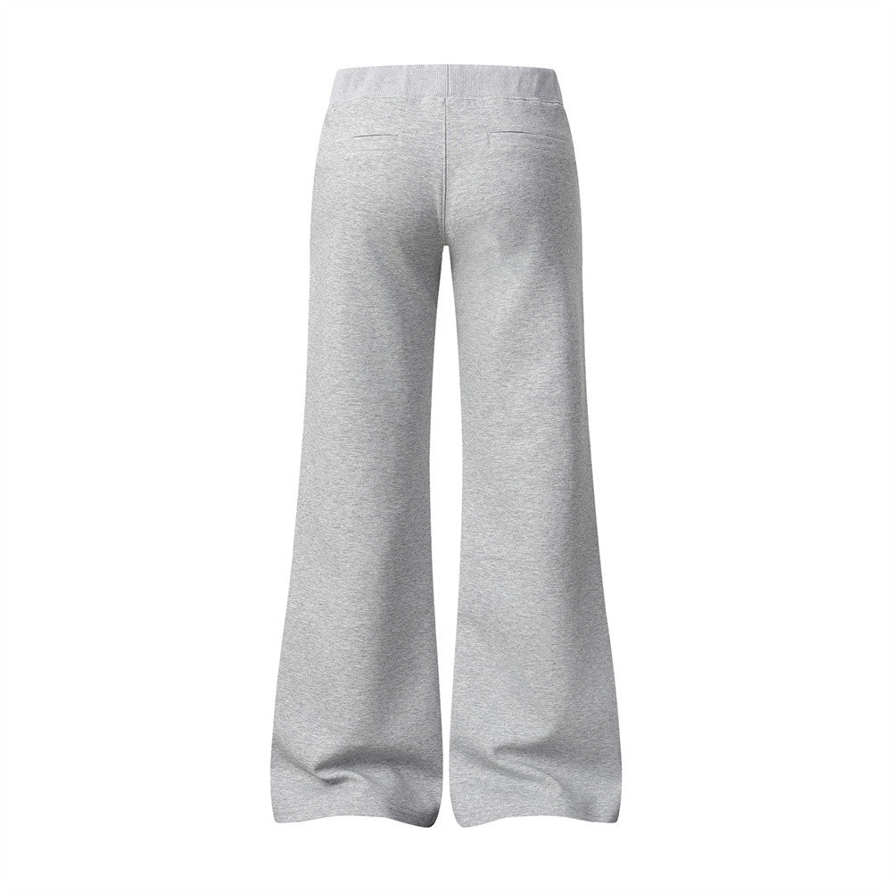 Pantalon de jogging flare wide leg homme avec imprimé script et taille élastique
