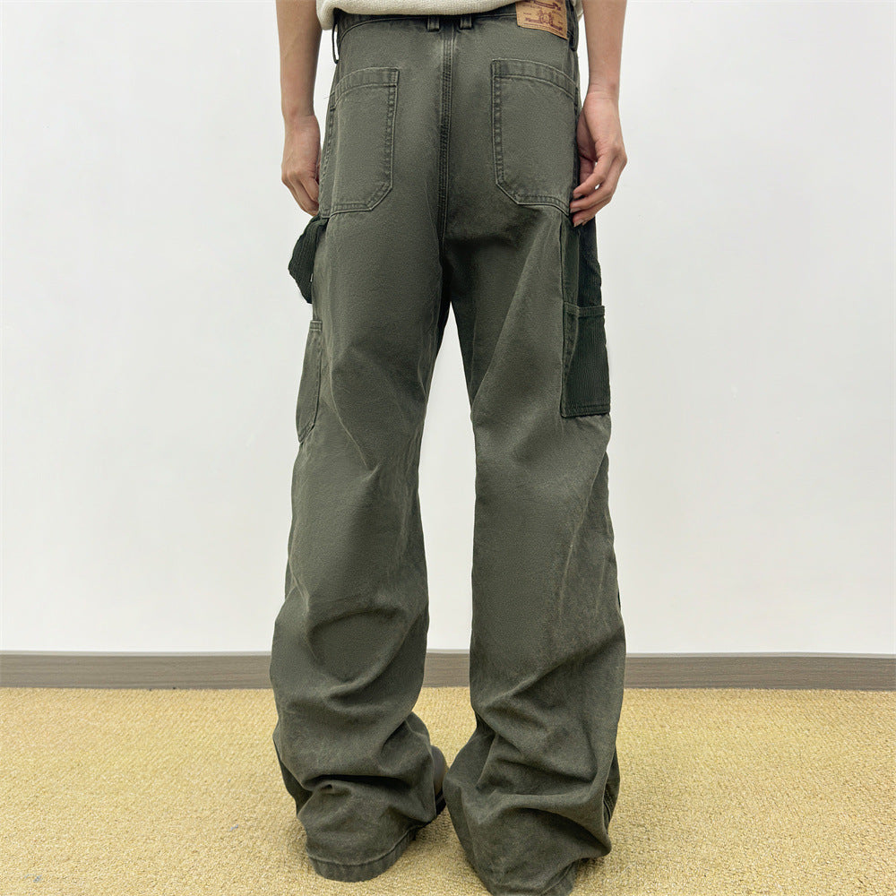 Cordhosen im Patchwork-Carpenter-Stil – Wide Leg, Paint-Splatter, Workwear-Hose