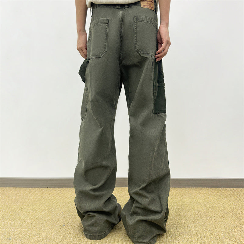 Cordhosen im Patchwork-Carpenter-Stil – Wide Leg, Paint-Splatter, Workwear-Hose
