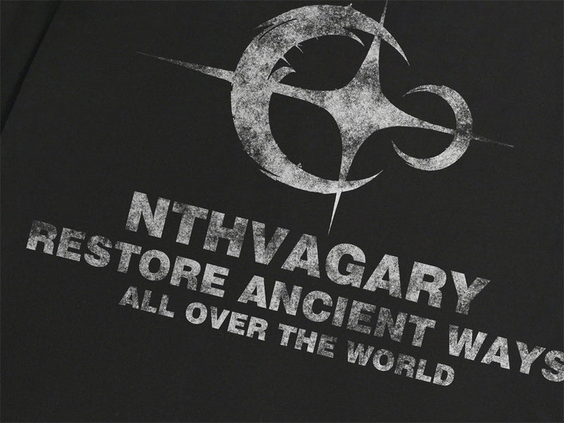 Graphic Long Sleeve T-Shirt – NTHVAGARY Star Compass Print Crew Neck