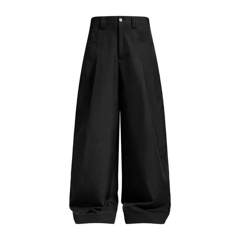 Herrenhose mit weitem Bein und Bundfalten – Loose Fit, unifarben