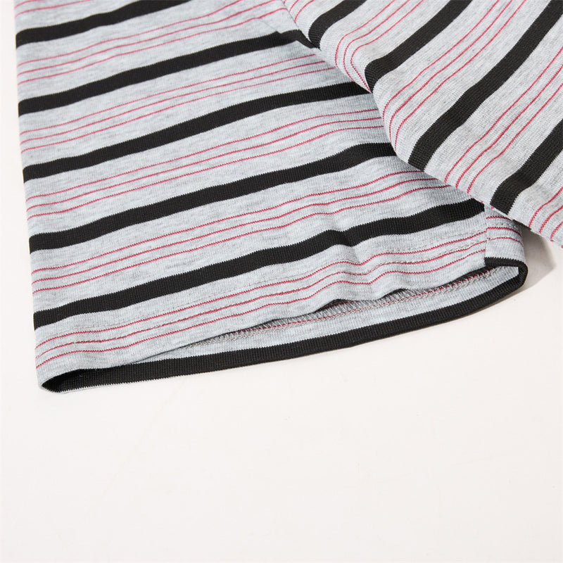Striped Graphic T-Shirt – Mafaero Worldwide Oversized Crew Neck Tee