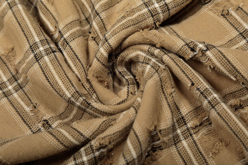 Surchemise en flanelle à carreaux délavée et usée – Veste-chemise vintage à manches longues