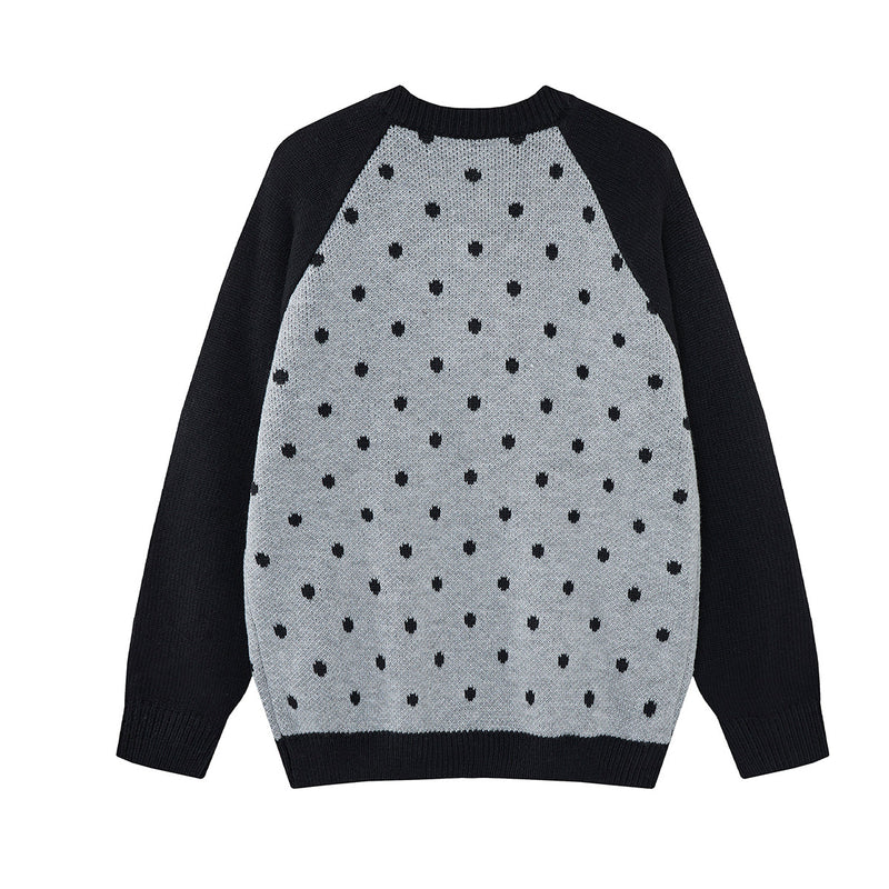 Cardigan en maille zippé à pois avec motif étoile et notes de musique