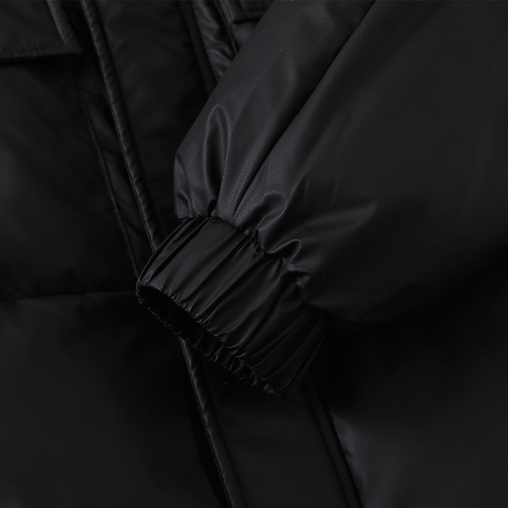 Doudoune noire à capuche pour homme – Coupe oversize, matelassage et duvet