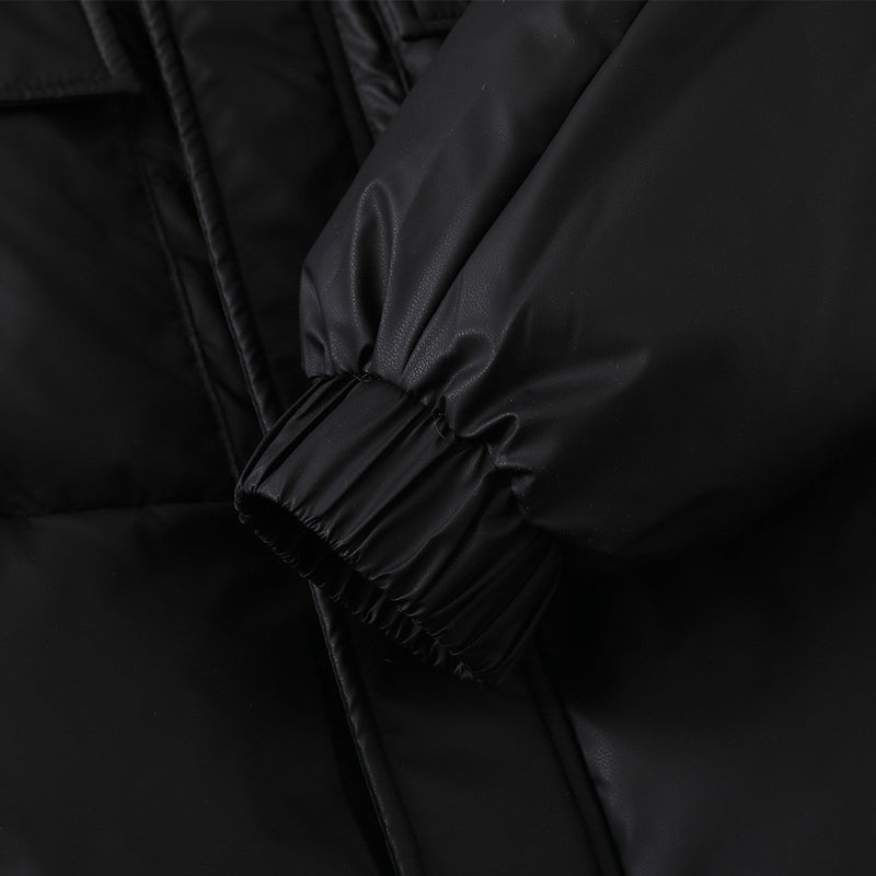 Doudoune noire à capuche pour homme – Coupe oversize, matelassage et duvet