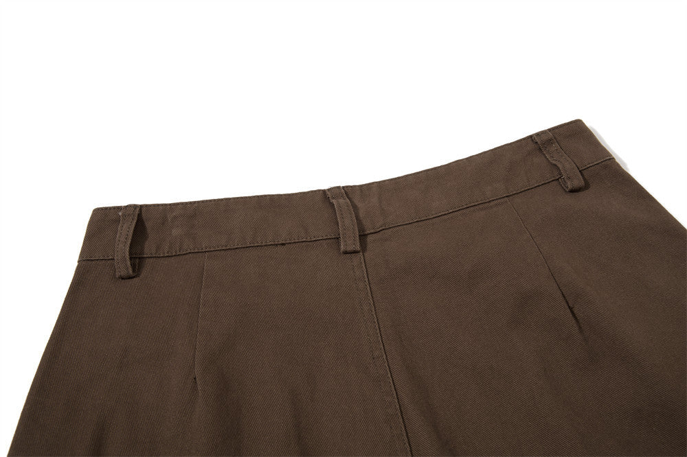 Men's Black Cargo Pants Wide-Leg Script Print with Rivet Detail