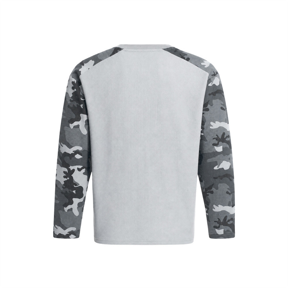 Men's Oversized Camo Raglan Long Sleeve Waffle Tee | SEAKOFF – Seakoff
