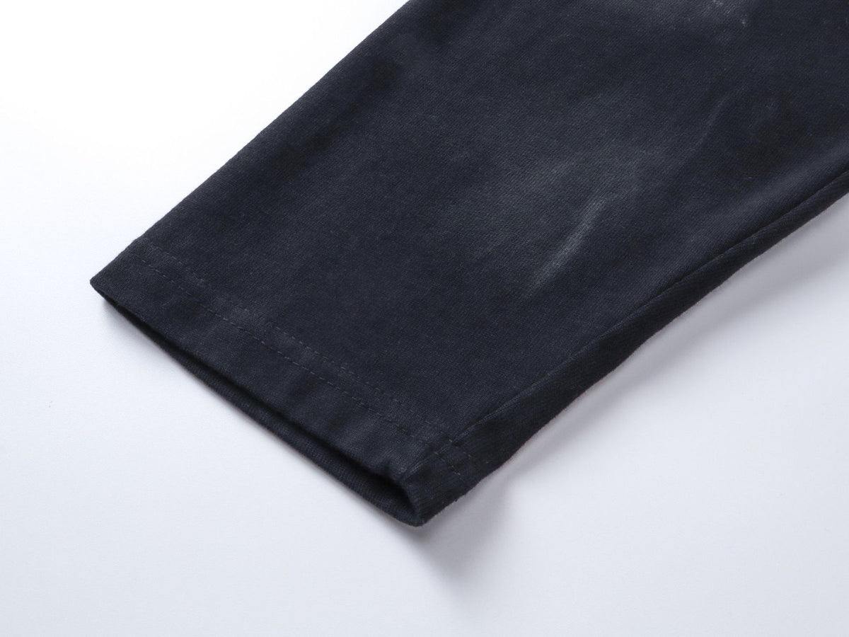 Polo de rugby oversize con lavado ácido – Mangas de falsa capa y bordado de gran tamaño