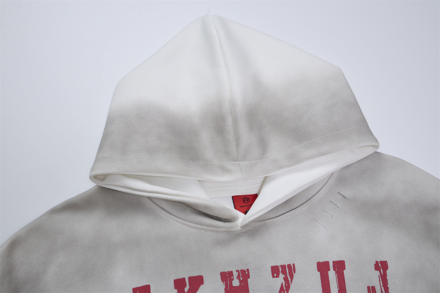 Letter Grid Oversized Hoodie – Acid-Washed Distressed Streetwear Pullover