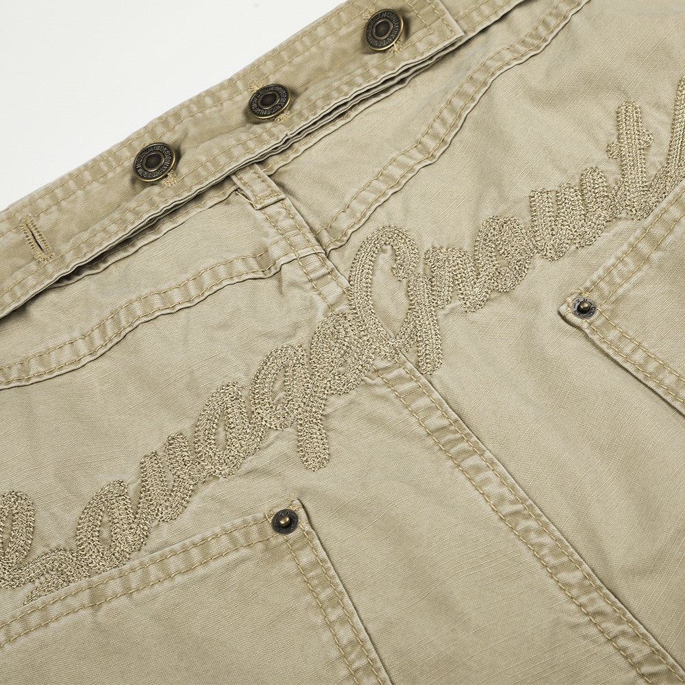 Wide-Leg Cargo Pants with Deconstructed Patchwork Seam Detail