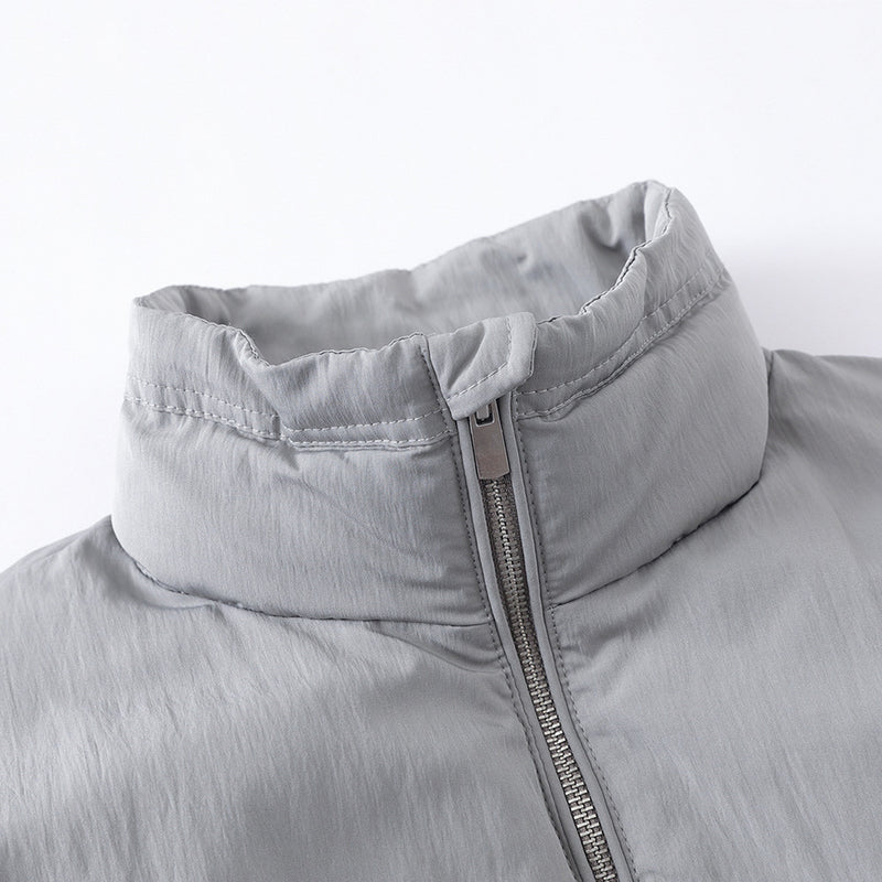 Men's Padded Stand-Collar Bomber Jacket with Double-Pull Zip