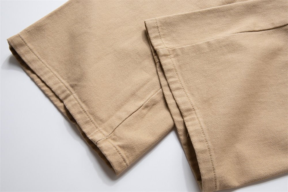 Baggy-Cargohose für Herren mit weitem Bein, Einsätzen und Workwear-Stil