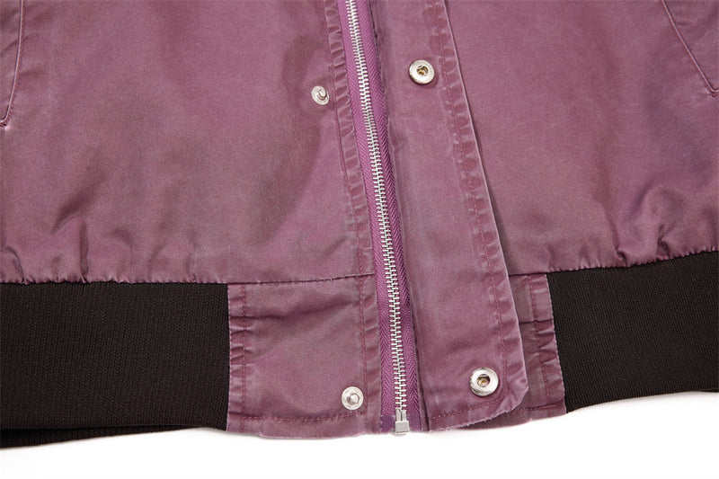 Bomber Jacket for Men – Washed Oversized Fit with Metal Clasp & Pleated Sleeves