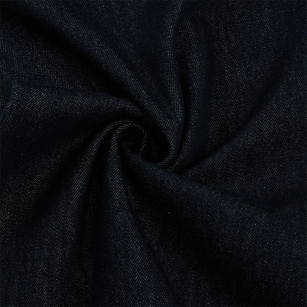 Jean homme wide leg délavé foncé avec détail de broderie étoile