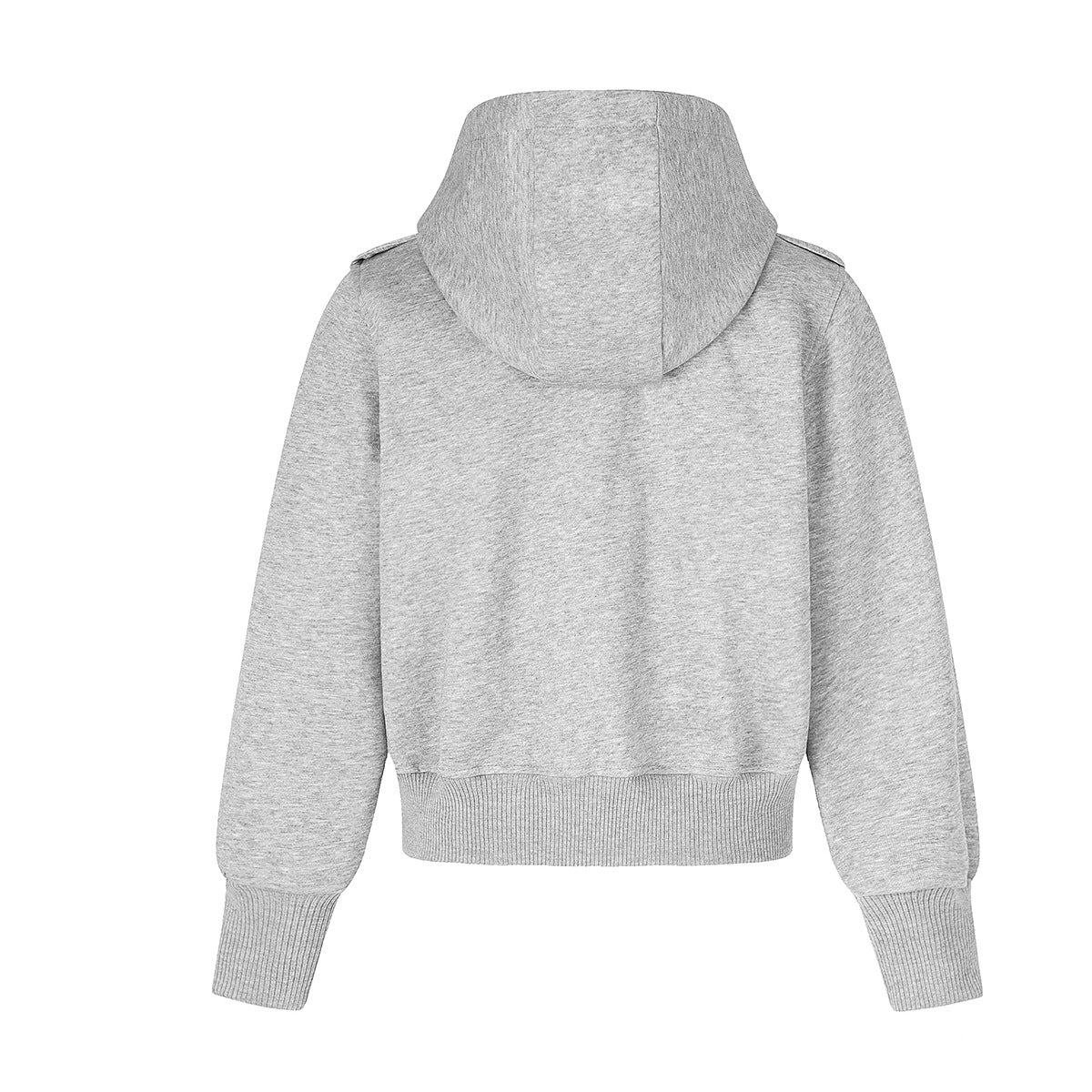 Military-Style Zip-Up Hoodie Jacket with Star Studs & Camo Print