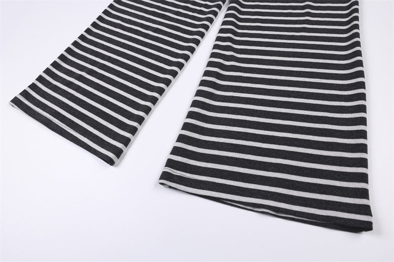 Wide-Leg Striped Pants with Colorblock Waistband – Men's Relaxed Fit