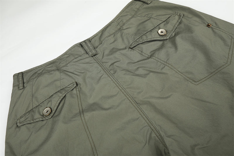 Wide-Leg Parachute Cargo Pants – Pleated Baggy Fit with Zip Pockets