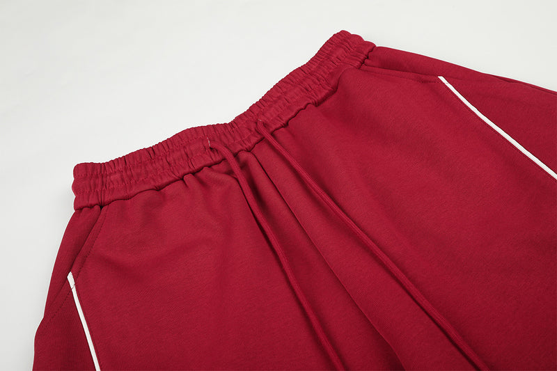 Pantalon de survêtement à jambes larges avec empreintes de pattes et passepoil contrastant – Coupe décontractée pour la danse jazz