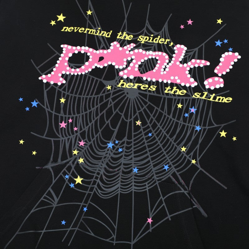 Sp5der “Punk! Here’s The Slime” Hoodie – Black 440GSM Heavyweight Streetwear Pullover