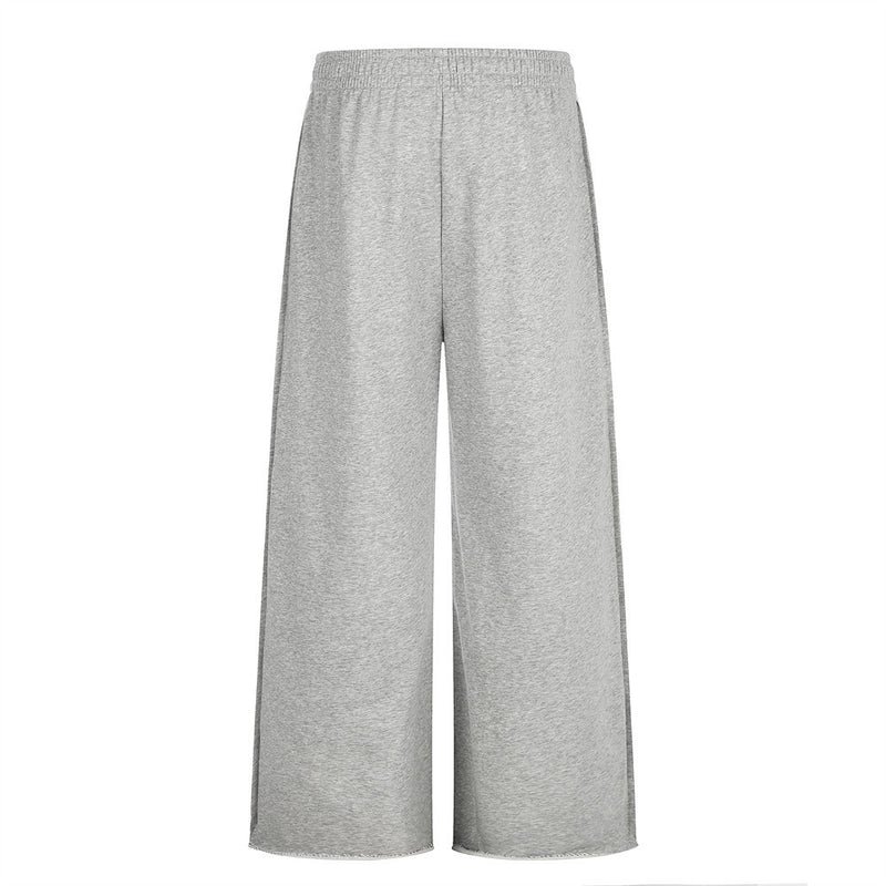 Wide-Leg Sweatpants with Embroidered Number Graphic