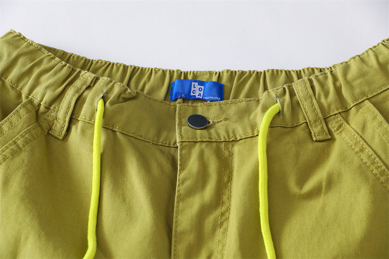 Men's Baggy Cargo Pants – Wide Leg Drawstring Parachute Trousers with