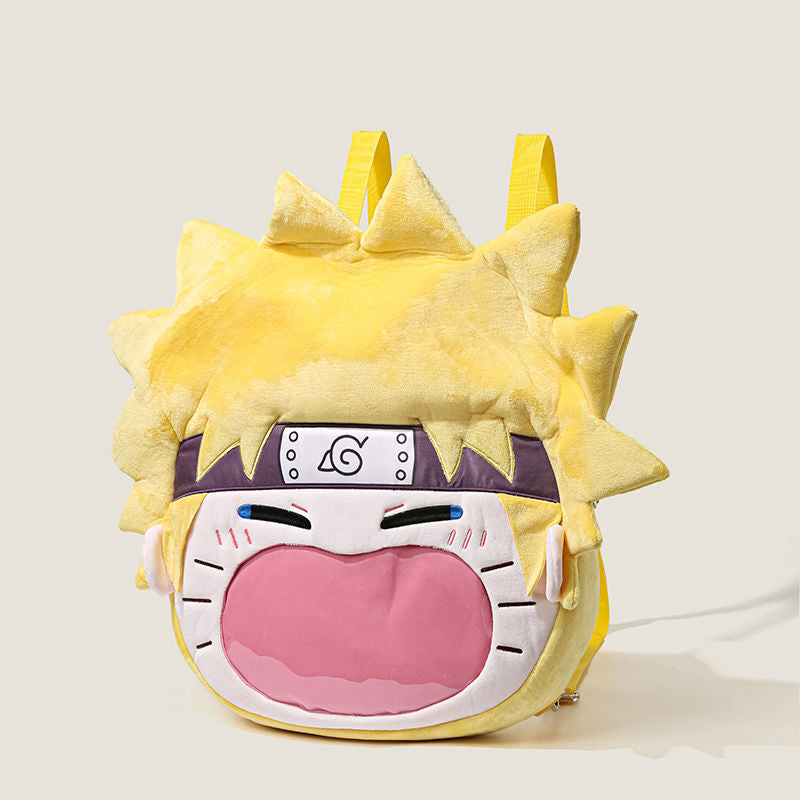 Naruto Uzumaki Plush Shoulder Bag – Fun Anime Design with Transparent Mouth Pocket