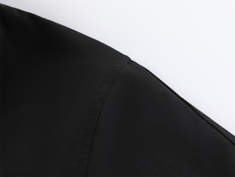 Oversized Bomber Jacket with Faux Fur Lining – Black Winter Coat