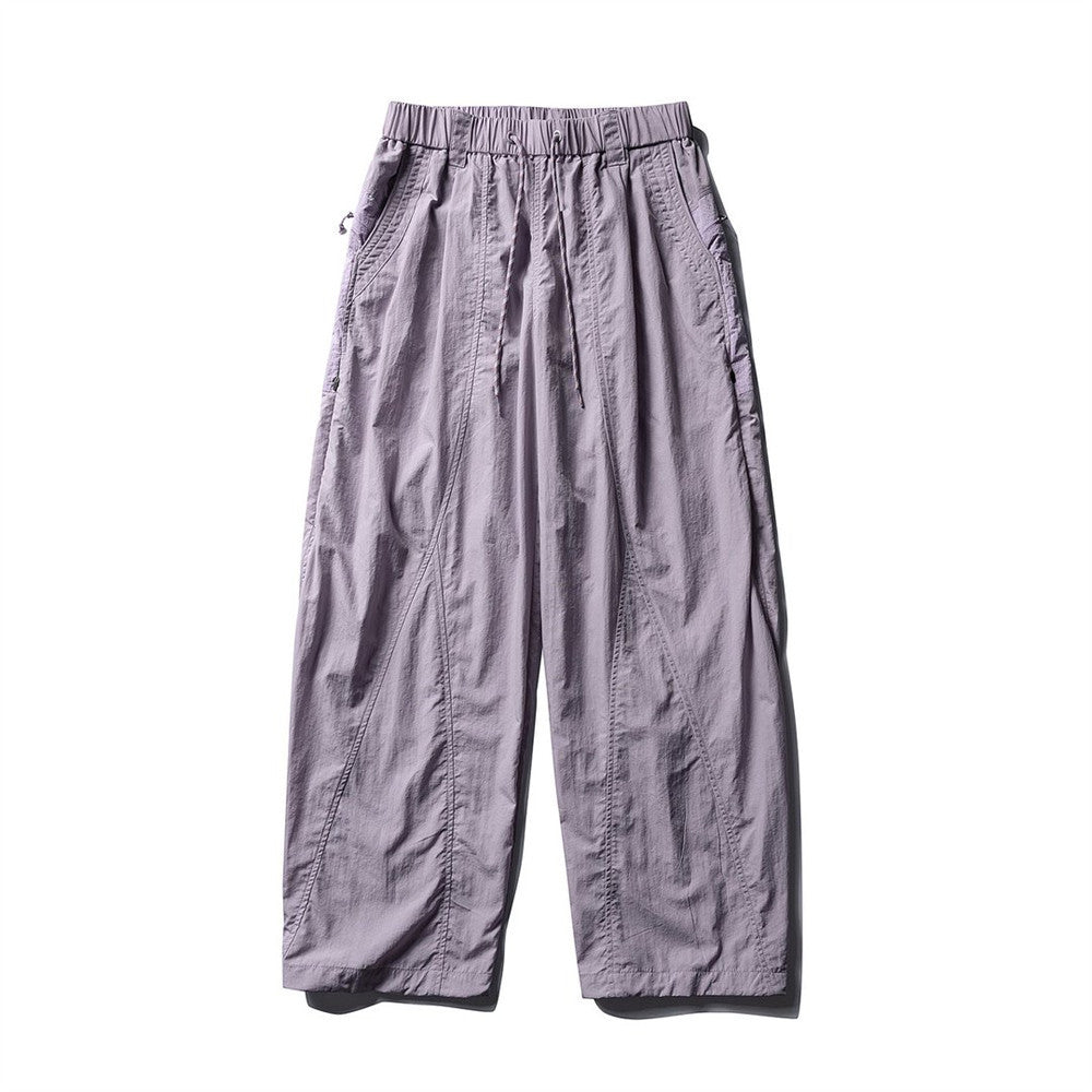 Baggy Wide-Leg Parachute Pants – Unisex Drawstring Jogger with Elastic Waist