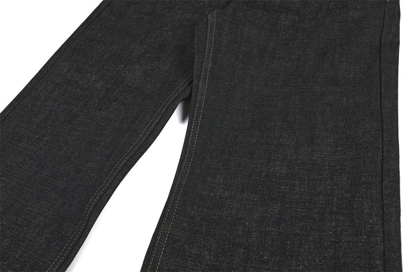 Baggy Black Jeans Men's Wide-Leg Denim with Leopard Print Pockets & Charm Detail