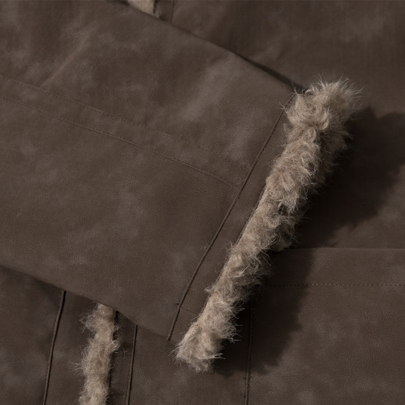 Reversible Teddy Fleece & Suede Jacket – Men's Relaxed Fit Winter Coat