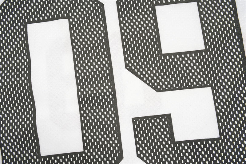 Mens Oversized Graphic T-Shirt Soccer Jersey No. 09 V-Neck Polo Tee