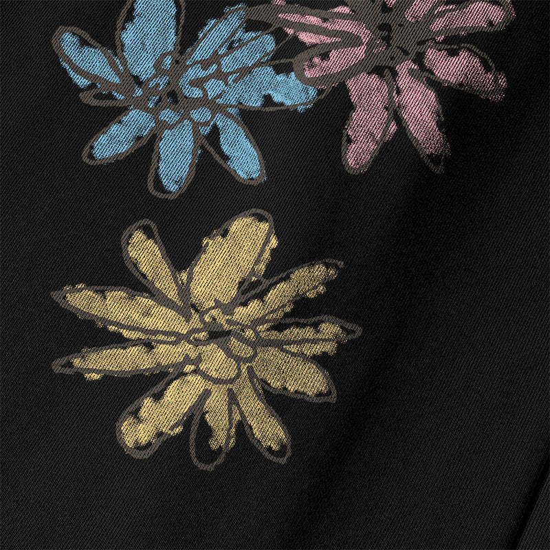 Jogginghose mit floralem Graffiti-Print, weitem Bein und elastischem Bund