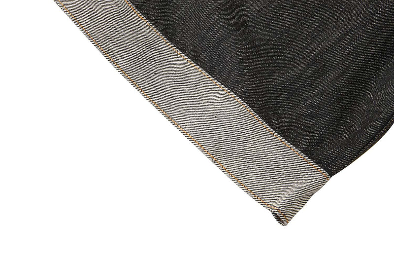 Veste en jean bicolore à empiècements contrastants – Coupe carrée