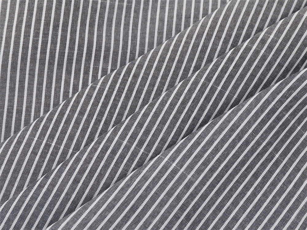 Striped Long-Sleeve Shirt with Cursive Logo Embroidery — Oversized Fit