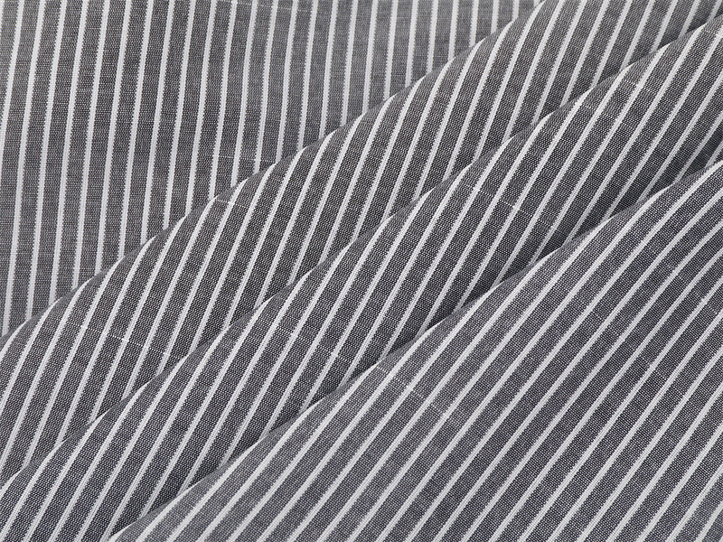 Striped Long-Sleeve Shirt with Cursive Logo Embroidery — Oversized Fit